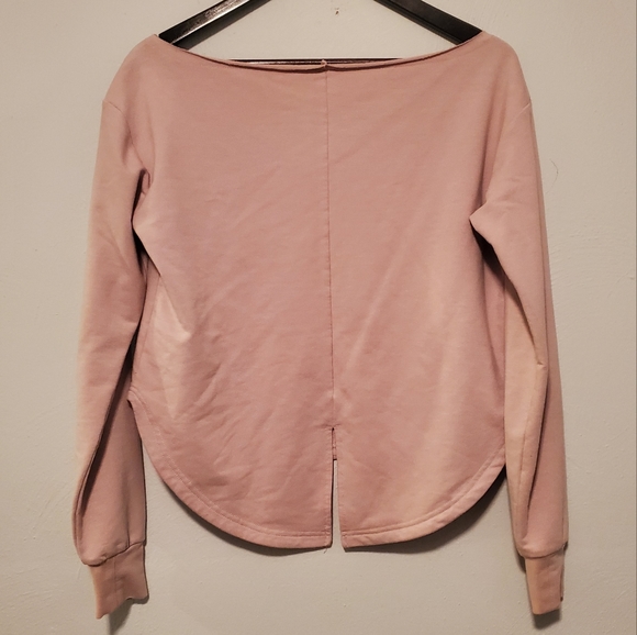 Gymshark Women's Long Sleeve Mauve Wide Neck Cut Out Workout Top Size XS - Picture 8 of 13